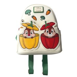 Disney Loungefly Chip n Dale Veggie Garden Mini Backpack Cream Green New Tag